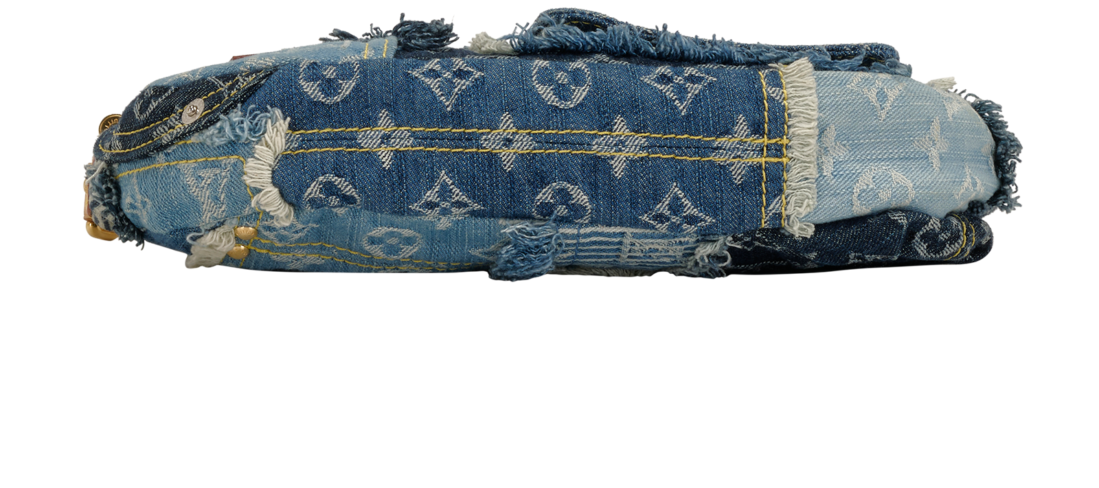 Vintage Patchwork Pouchy Shoulder Bag, &pound;1,500, Handbags, Blue, Denim, Top view